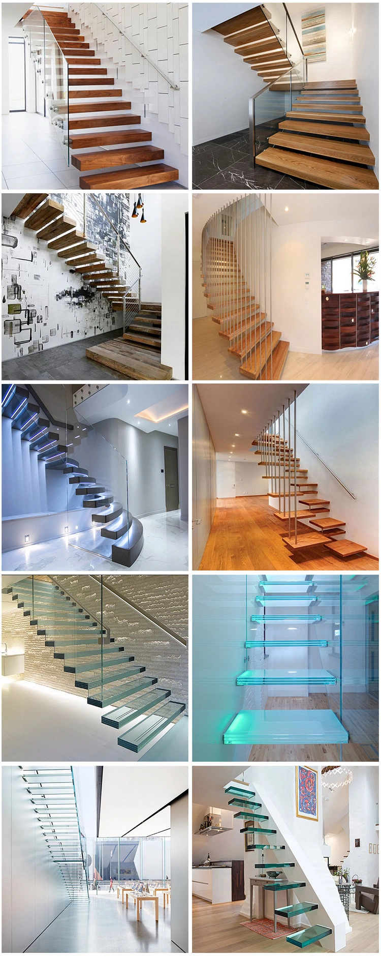 Modern Staircase Design Internal Floating Stair with LED Light