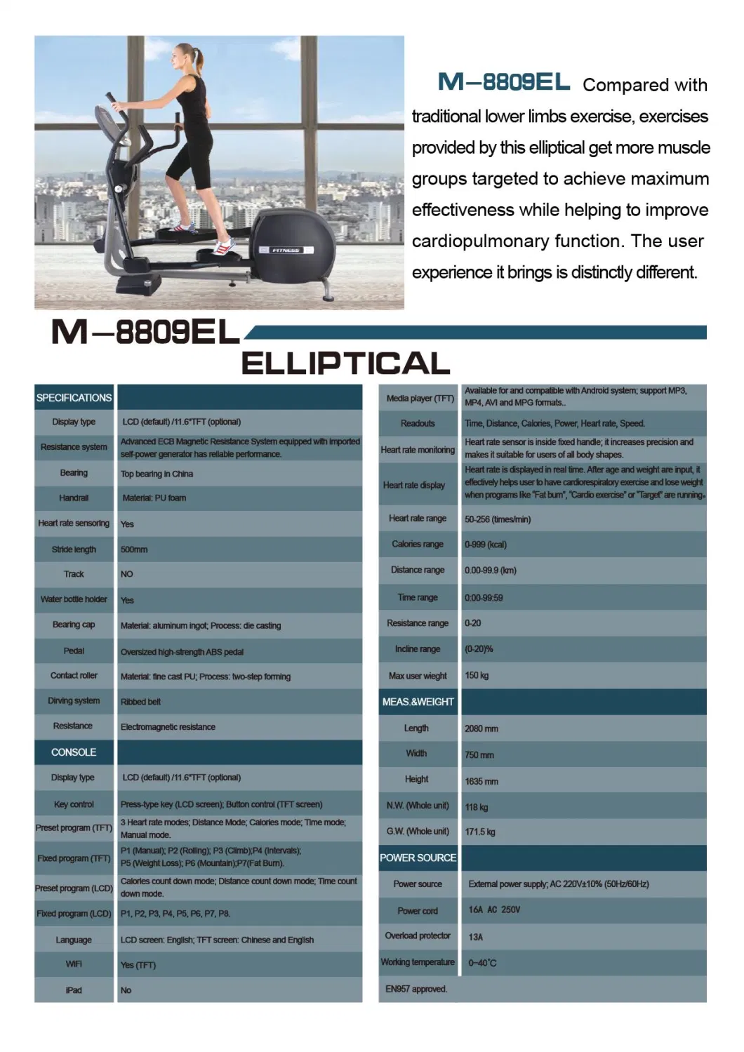 Elliptical Trainer M8809 Ellipticals